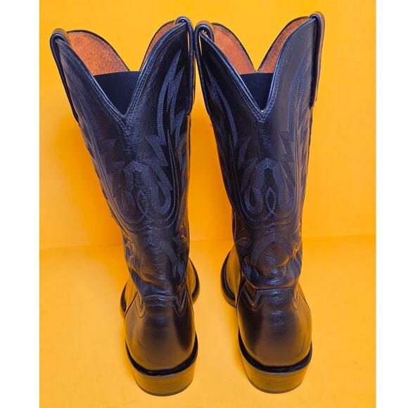 Lucchese 1883 Carson Black Lonestar Calf Leather Cowboy Boots Men 8D M1020.R4 main image 6